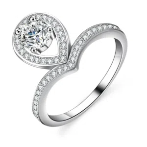 Raindrop Moissanite Ring